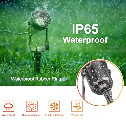 Leadleds Leadleds Outdoor Landscape Lighting 3W 300Lm Waterproof Graden Lights With Spiked Stand 3000K Warm White Spot Lights For Lawn Yard Pathway Decorative Lamp6-Pack