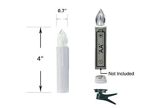 Leehon Flameless Taper Candles With Remote Control Set Of 10 Led Electric Battery Powered Warm White Flicker Lights Realistic Christmas Candles With Detachable Clips Birthday Led Lighting