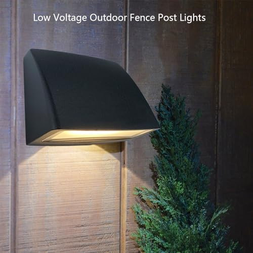 Leelands Low Voltage Landscape Lighting Deck Led Lightsoutdoor Stair Light Railing Fence Post Lights Cast Aluminum 5W 12-24V Weatherproof Black Finish 2 Packs