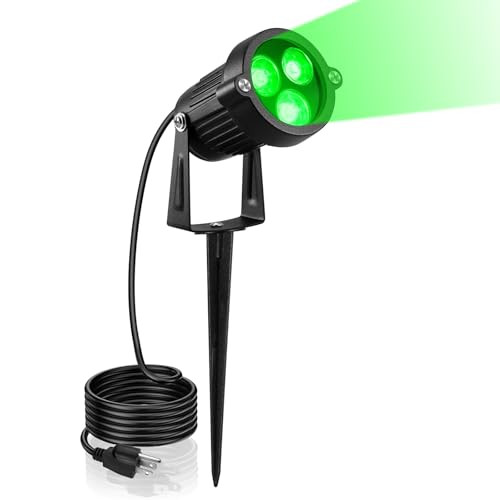 Lemonbest Lemonbest Outdoor Water-Resistant Led Lawn Garden Landscape Lamp Wall Yard Path Patio Lighting Spot Lights Green Ac Spiked Stand With Power Plug (1)