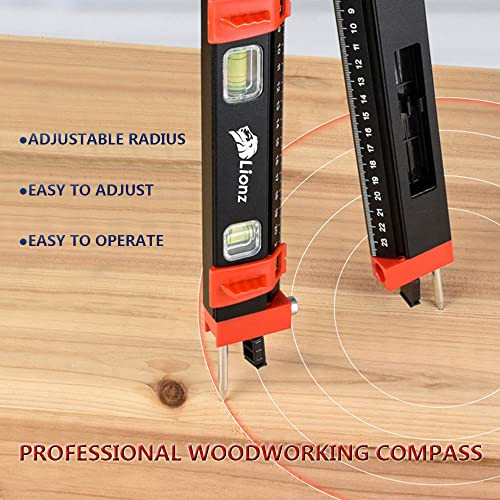 Lionz Lionz Miter Saw Protractor 14' Multifunction Angle Findermeasuring Level Picture Hanging Tool With Precision Laser Scales Compass  For Fathers Day Husband Son Grandpa Diy And Handyman.