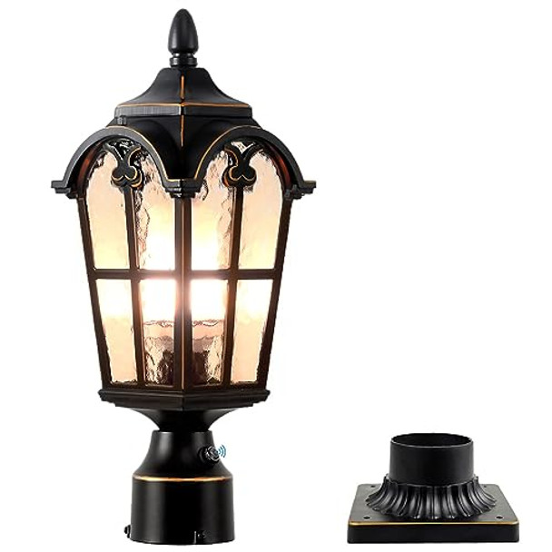 Lonedruid Lonedruid Dusk To Dawn Outdoor Lamp Post Lights Waterproof Exterior Pole Lantern Lighting Fixtures With 3-Inch Pier Mount Base For Garden Patio Yard Pathway Driveway