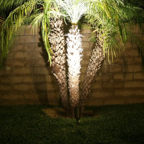 Lumina Lighting 5W Landscape Lighting 12V Landscape Lights Low Voltage Landscape Spotlights Warm White Waterproof Outdoor Replaceable Led Bulb For Garden Lawn Porch Patio And Yard (Black) (2-Pack)