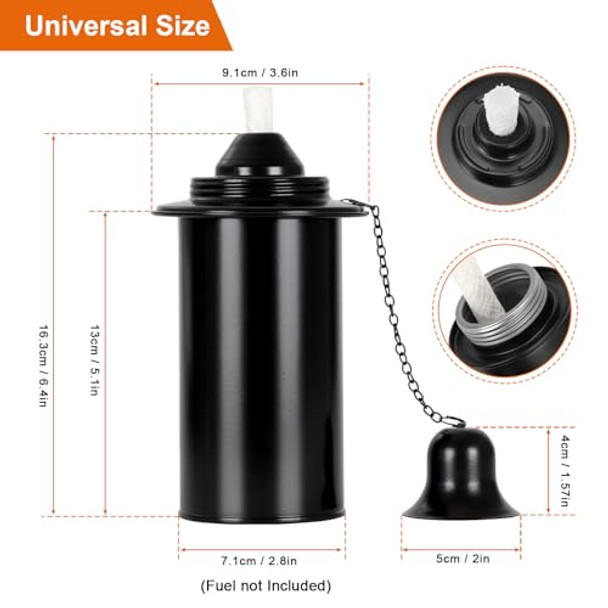 Lunluarai 16Oz Torch Replacement Canisters Bamboo Lantern Refillable Torches Decorative Torch Canister Replacement For Yard Patio Deck Garden Party Landscap (16Oz-6Pcs)