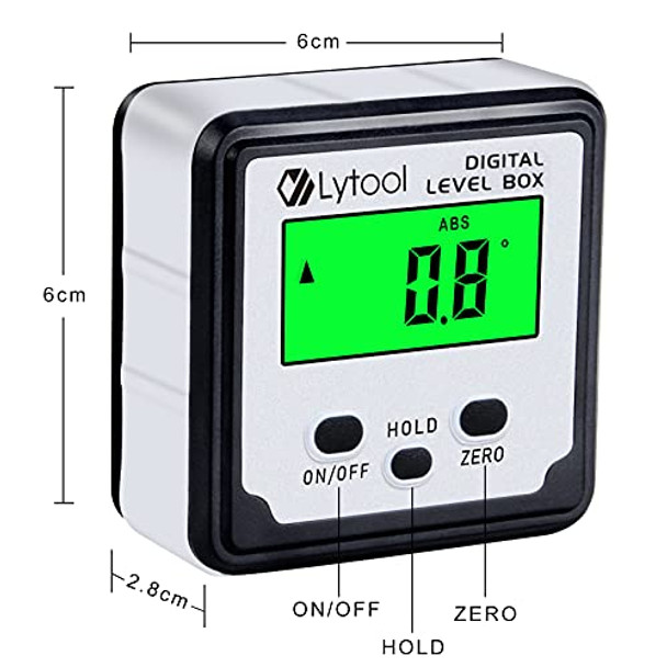 Lytool Lytool Digital Angle Finder Angle Gauge Electronic Level Tool With Bubble Level And Magnetic Base Digital Inclinometer Angle Measuring Tool For Woodworking Construction And Machinery