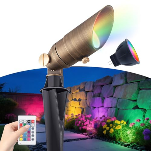 Makergroup Brass Landscape Light 12V Low Voltage Mini Spotlight With 3W Mr11 Led Bulb Warm White Weatherproof Accent Light For Outdoor Garden Yard Lighting