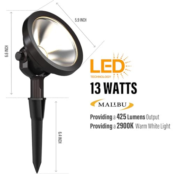 Malibu Clow Voltage Wall Wash Lighting Outdoor Landscape Flag Tree Lights 13 Watts Led Energy Efficient Landscape Lighting Security Light Spotlight For Garden Hotel Yard Park Walkways 8406-2601-01