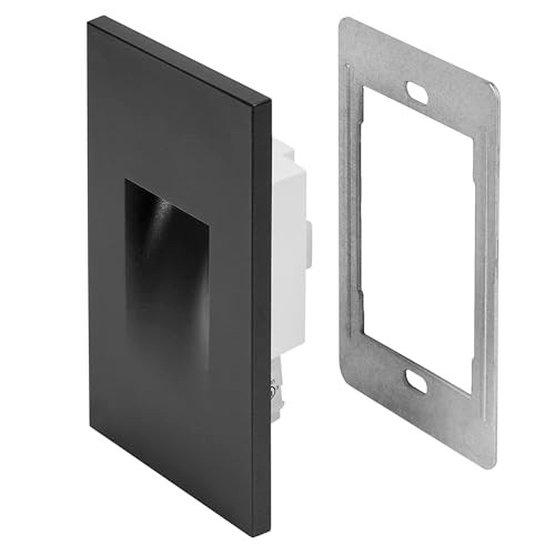 Maxxima Vertical Led Step Light Indoor/Outdoor Stair Light 3 Cct Color Selectable 3000K 4000K 5000K 60 Lumens Ip65 Rated For Outdoor And Damp Locations Black 2-Pack