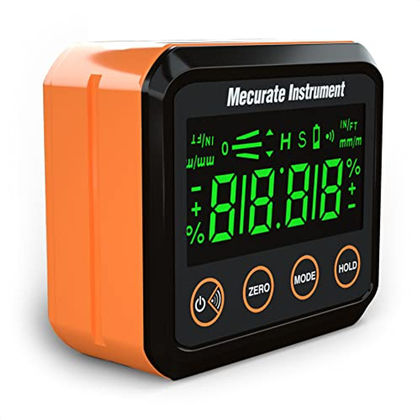 Mecurate Digital Angle Gauge And Protractor Precise Measurement Digital Angle Finder Tool With Lcd And Backlight For Woodworking And Building