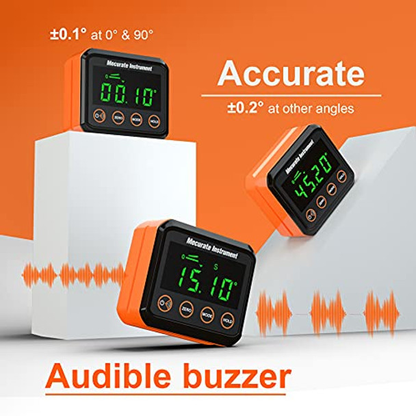 Mecurate Digital Angle Gauge And Protractor Precise Measurement Digital Angle Finder Tool With Lcd And Backlight For Woodworking And Building