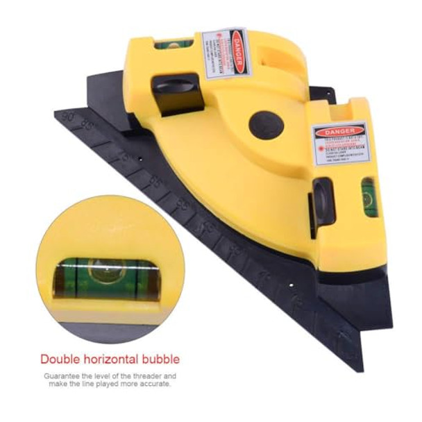 Meichoon Right Angle 90 Degree Tiling & Perpendicular Laser Level Line Projection Square Level Laser With Two Suction Cups For Flooring Installation Dn01