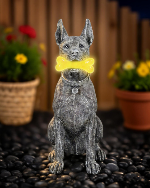 Miggley Dog Solar Garden Statue With Led Light - Outdoor Yard Lawn Patio French Bulldog Decor - Unique Birthday Housewarming  For Dad Mom Men Women