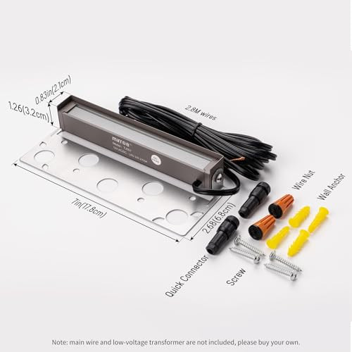 Mirrea Mirrea 7" Outdoor Hardscape Lighting Low Voltage Retaining Wall Lights Step Lights 12V 2W Led 2700K Warm White Pack Of 8