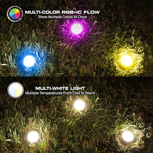 Monster Monster Smart Outdoor Ground Accent Rgb+Ic+Ww Led Lights 50Ft 15 Leds Sound Reactive Ground Stakes & Wall/Ceiling Mounts Weather & Ip44 Water Resistant Works With Alexa Siri Google Home App