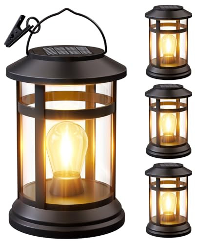 Nfever Solar Lanterns Outdoor Waterproof: 2 Pack Hanging Solar Lights For Outside Patio Porch Garden Tabletop Decor - Bright Led Warm White Solar Powered Lighting -  Gardening Lovers Mom S