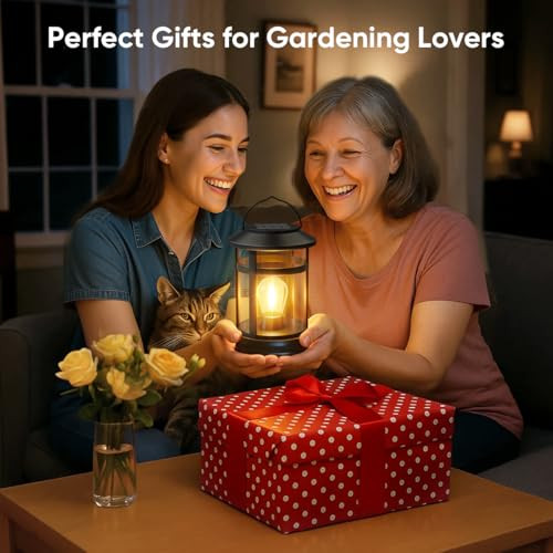 Nfever Solar Lanterns Outdoor Waterproof: 2 Pack Hanging Solar Lights For Outside Patio Porch Garden Tabletop Decor - Bright Led Warm White Solar Powered Lighting -  Gardening Lovers Mom S