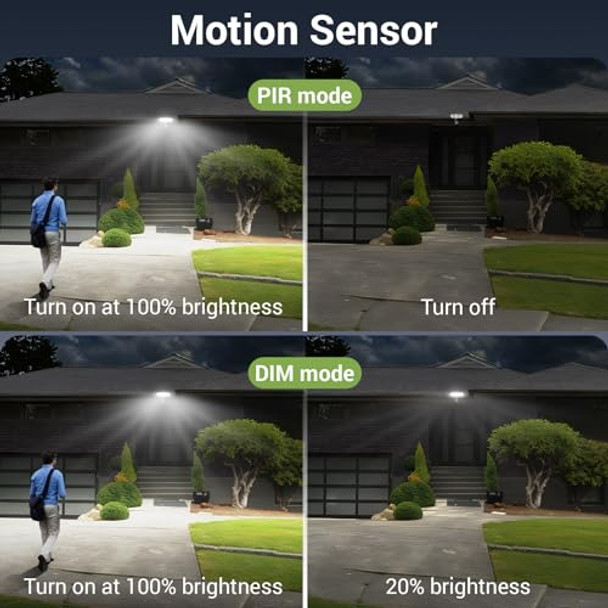 Novostella Security Lights Motion Sensor Outdoor 2Pack Led Flood Lights With Remote Dusk To Dawn 45W 5000Lm 5000K 3 Heads Wired Wall Adjustable Floodlights Ip65 Waterproof For Garage Yard House