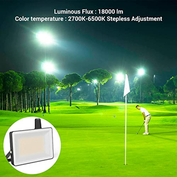 Novostella Novostella 2 Pack 100W Smart Led Flood Light Total 18000Lm Super Bright Flood Light Outdoor Ip66 Waterproof Tunable White 2700K-6500K Outside Alexa Floodlight For Yard Stadium Garage Porch Lawn