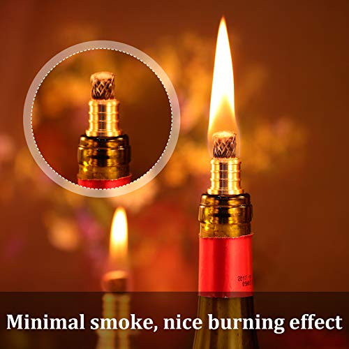 Nuanchu Nuanchu 8 Sets Wine Bottle Torch Kit Diy Homemade Lamp Include Brass Wick Holders With Washer Fiberglass Replacement Torch Wicks And Copper Cover For Diy