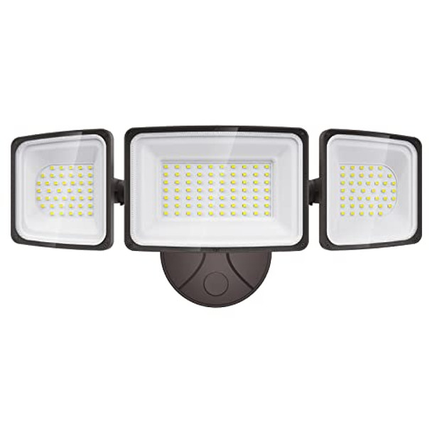 Onforu 100W Flood Lights Outdoor 9000Lm Brightness Led Light Outside Ip65 Waterproof Led Exterior Floodlight With 3 Adjustable Heads 6500K White Outdoor Security Light For Yard Garage Eave