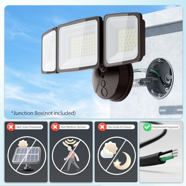 Onforu 100W Flood Lights Outdoor 9000Lm Brightness Led Light Outside Ip65 Waterproof Led Exterior Floodlight With 3 Adjustable Heads 6500K White Outdoor Security Light For Yard Garage Eave