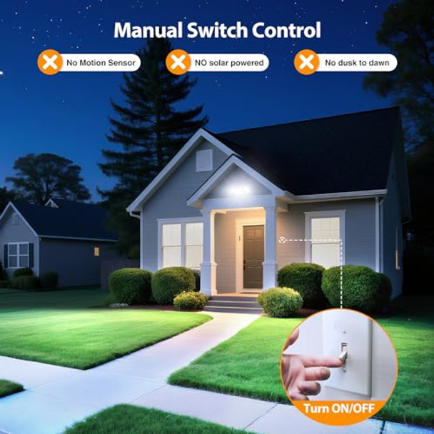 Onforu 60W Flood Lights Outdoor 4 Packs 6000Lm Super Bright Security Lights 3 Adjustable Heads Ip65 Waterproof 6500K Wall Mount Exterior Led Flood Light