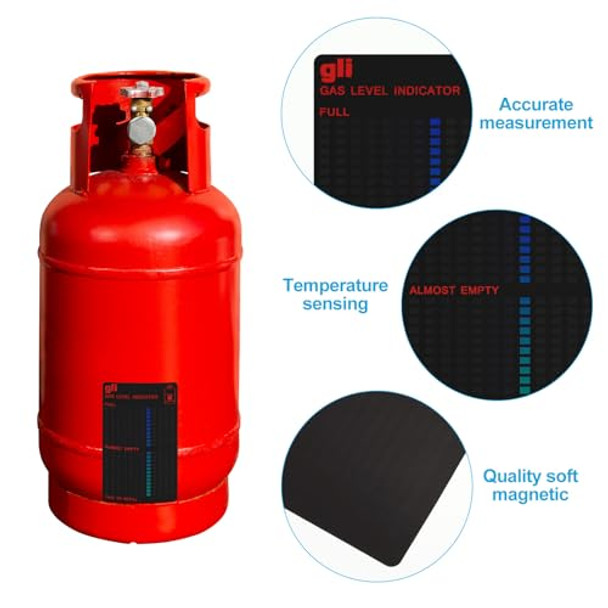 Oudain 8 Pieces Magnetic Gas Level Indicator Reusable Propane Fuel Level Indicators Propane Tank Gauge For Home Kitchen Tool Outdoor Barbecues Camping