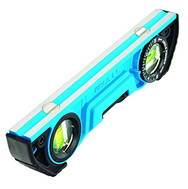 Ox Tools Pro 10 Inch Magnetic Torpedo Level - Adjustable 3-Vial Aluminum Level With V-Groove Base - Pvc Shock Absorbing End Caps With Angle Finder Vial - Ox-P027210