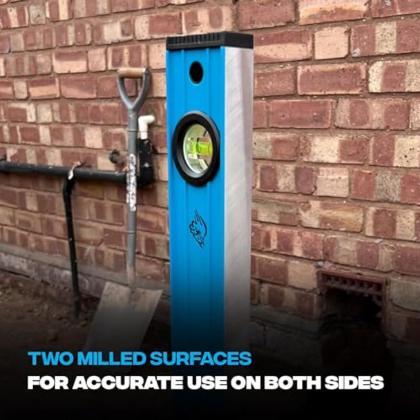 Ox Tools Ox-P503412 48-Inch Tuff Level With Shock Resistant End Caps – Single Solid Piece Box Level Body To Keep Mud Out & Reinforced Vials 4 Foot Level Contractor Grade Aluminum Box Level