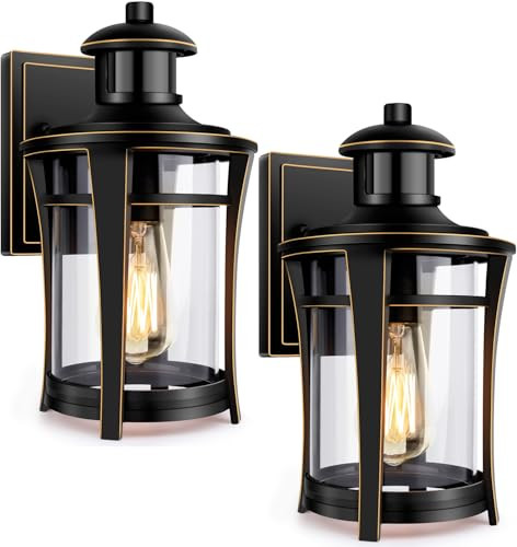 Oykyohei Motion Sensor Outdoor Lamp Post Light With Gfci Outlet