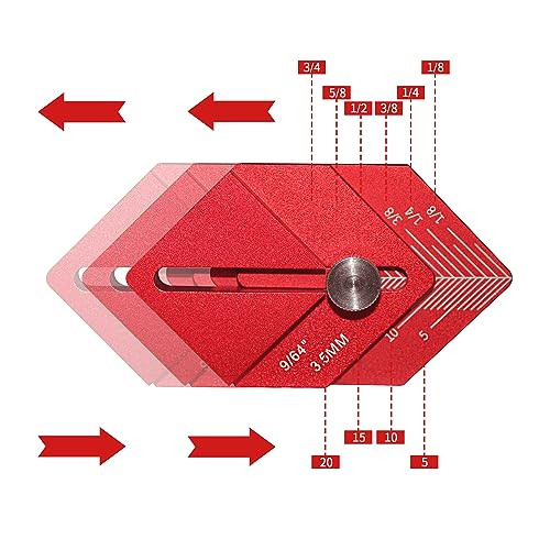 Pftjujudan Trim Carpentry Tools9/64'' Aluminum Alloy Trim Measurement Toolhigh Precision Measuring Tools3/16 Inch And 9/64 Inch Thickness Plate Marking Short Offsets Tooladjustable Distance
