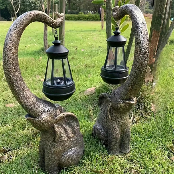 Poksauae Solar Powered Elephant Courtyard Light Led Outdoor Decorative Path Light Balcony Courtyard Mother'S Birthday  Women'S Garden