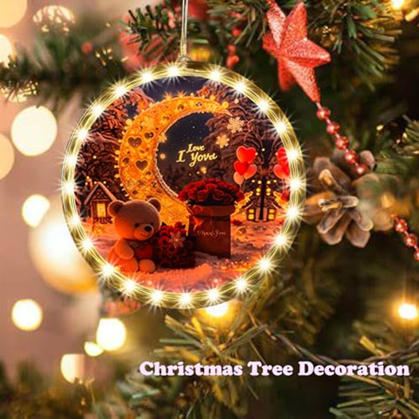 Ponyotop Led Decorative Hanging Lamp Window Lights For Girlfriend Boyfriend Valentine'S Day Anniversary Birthday S For Couples Romantic Keepsake With  Box