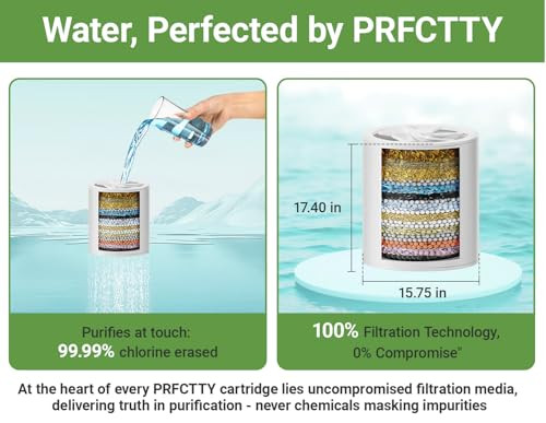 Prfctty 25-Stage Shower Filter Prevents Scale Builduprevitalize Hair Skin Nails With Purifying Water Softener Hard Water99% Lead Chlorine Fluoride &Chemicals Removedhigh Output Fan Technologymatte Black