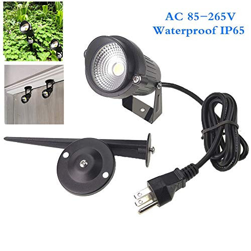 Quans 6 Pack 5W Cool White 12V 24V Dc Ac Low Voltage Outdoor Landscape Spotlight Led Light Wall Mount Fixture Waterproof Stake Spike Stand For Pathway Lawn Garden Yard Tree Lighting 12V 24V No Plug