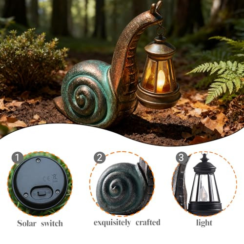 Qzjddzsw Solar Garden Snail Statuegarden And Home Decorchristmas Decorations For Patio Yard Lawnornamentsunique Housewarming S For Birthday Christmas
