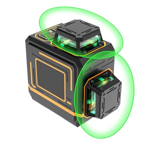 Reljofum 2D Green Cross Line For Construction And Picture Hanging 2X360° Cross Lines Laser Exterior Laser Lvel 360 Self Leveling Professional 8 Lines Green Light Level-Class Ii 1Mw