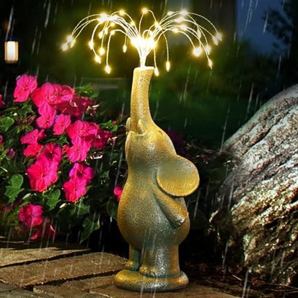 Roundot Elephant Statue Outdoor Solar Lights Garden Sculpture 60 Led Chips Birthday  Womenmothersand Elders. Ornamental Piece For Balconies Gardens Patios Courtyards And Lawns