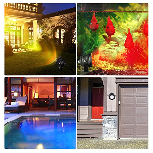 Ruicaikun Landscape 10W Spotlight Outdoor Lighting With Us Plug And Remote Control - 12V Garden Waterproof Yard Lights For Christmas Decorations (Mixed Color Not Pure Rgb)