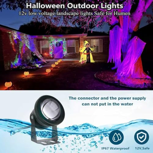 Ruicaikun Landscape 10W Spotlight Outdoor Lighting With Us Plug And Remote Control - 12V Garden Waterproof Yard Lights For Christmas Decorations (Mixed Color Not Pure Rgb)
