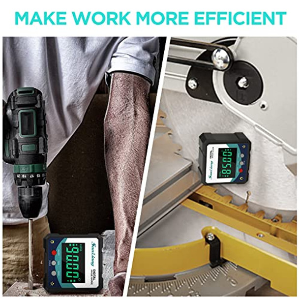 Sanliang Digital Level Angle Gauge Meter Magnetic Electronic Level Angle Finder Tool Protractor Inclinometer Woodworking Tools With Magnet For Construction Woodworking And Machinery.