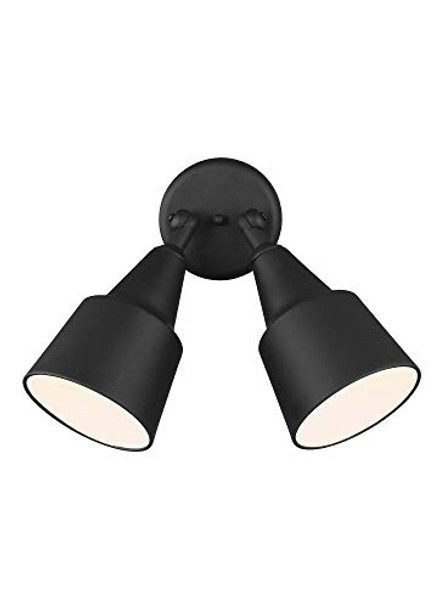Sea Gull Lighting Generation Lighting 8560702-12 Outdoor Flood Light Adjustable Swivel Aluminum Flood Light 2-Light 240 Total Watts 13" H X 23" W Black