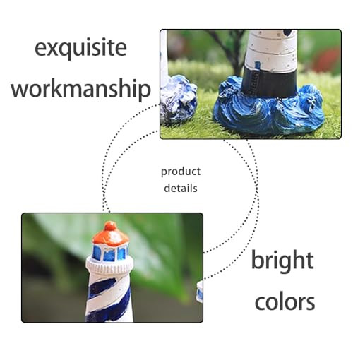Sheniafc Four Resin Lighthouse Models Miniature Lighthouses Outdoor Lighting Garden Courtyard Lawn Fish Tank Decorations