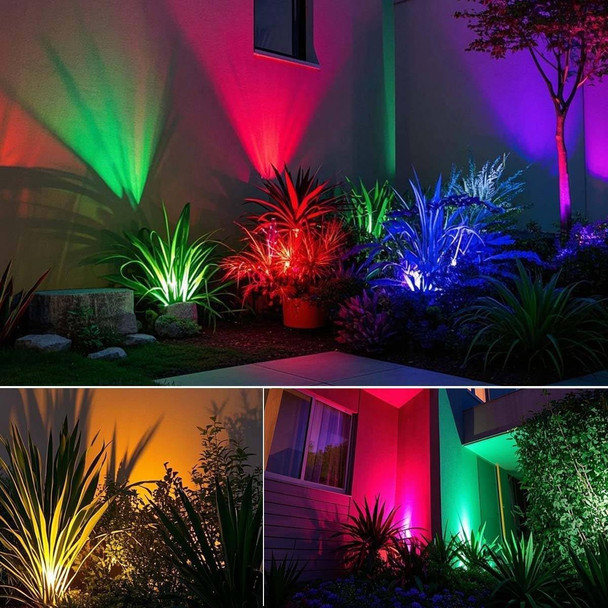 Shoyo Halloween Spotlights Outdoor Colored Yard Spot Lights Timer Rgb 5W 120V Cob Led Landscape Uplights For Garden Walls Trees Flags Lawn Backyard 2 Pack