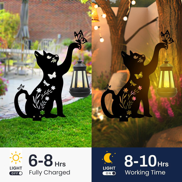 Sincova Black Cat Garden Decorations Outdoor - Solar Lantern Outdoor Garden Decor Stake With Butterfly Decorative Metal Housewarming Ornament For Yard Pathway Lawn Patio – Unique  Ideas For Christmas