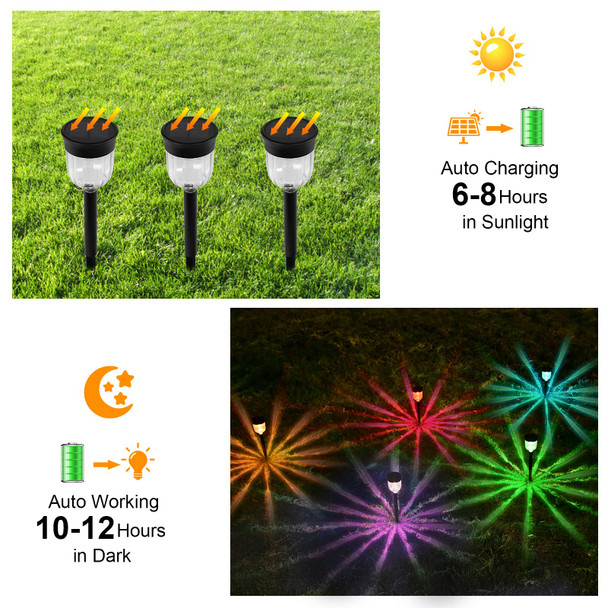 Smy Lighting Smy Lighting Solar Outdoor Path Lights Color Changing Waterproof Ip65 Auto On/Off Solar Landscape Pathway Led Lights For Back Yard And Walkway Decorative