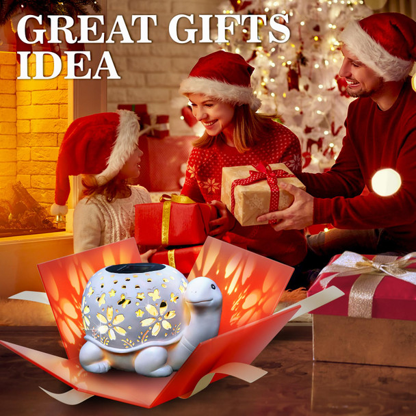 Sucuy Solar Garden Outdoor Lights Turtle Outdoor Statues Garden Decor Solar Lantern With Waterproof Indoor Tortoise Decorations For Patio Lawn Yard Gardening S For Women Mom Grandma