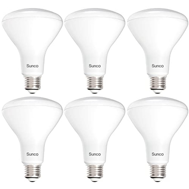Sunco Lighting6 Pack Br30 Light Bulb Led Recessed Can Light Bulbs Indoor Flood Lights 850 Lm 11W (65W Equivalent) 3000K Warm White Dimmable E26 Base For Home Kitchen Bedroom Ul.