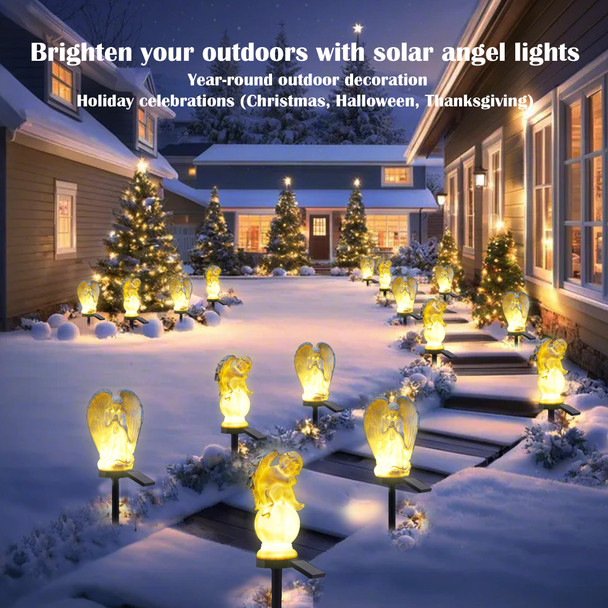 Sunkite Angel Garden Solar Led Light Outdoor Waterproof Decorative Stake Lights For Yard Patio Pathway Lawn Ornaments Garden Decor Christian Christmas Decorations S