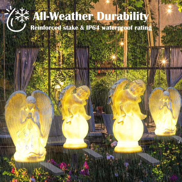 Sunkite Angel Garden Solar Led Light Outdoor Waterproof Decorative Stake Lights For Yard Patio Pathway Lawn Ornaments Garden Decor Christian Christmas Decorations S